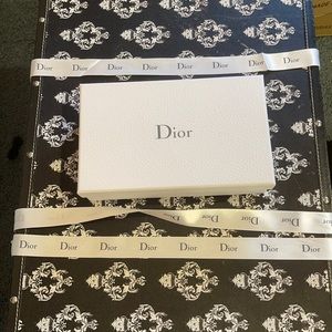 Dior box with ribbon and tissue paper
